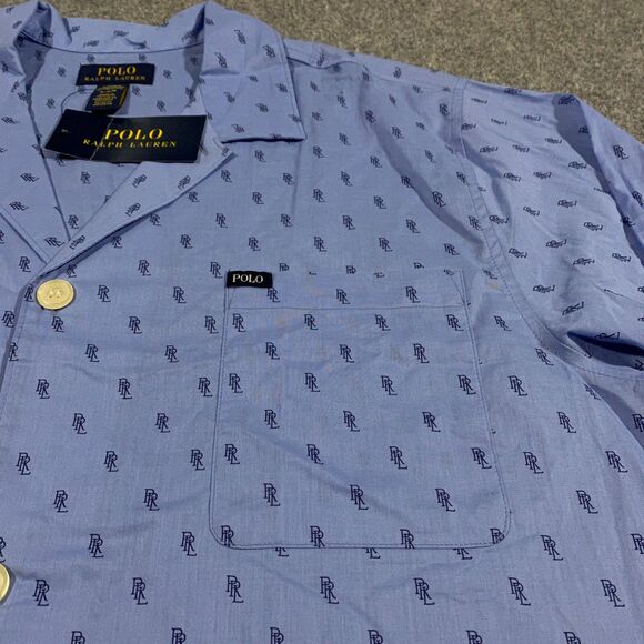 Polo Ralph Lauren All Over Print PRL Monogram Woven Pajama Shirt Adult Medium - Picture 4 of 16